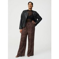 High-Rise Wide-Leg Wide Leg Pull-On Crepe Pant in Multi in Print | Torrid (US & Canada)