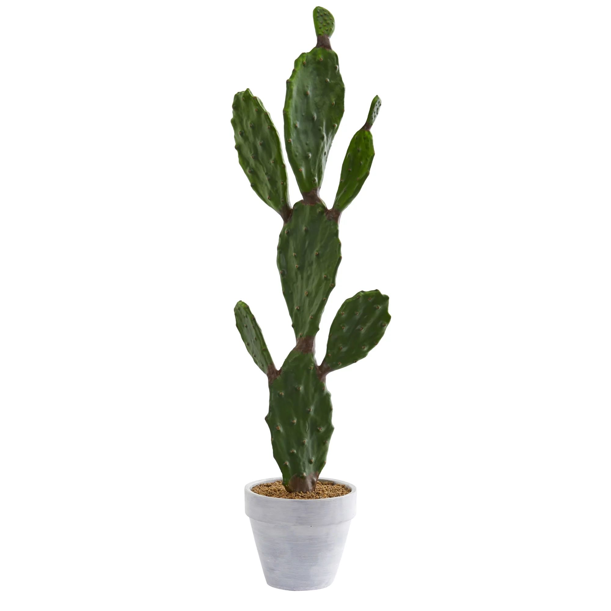 Nearly Natural 37" Cactus Plastic Artificial Plant, Green - Walmart.com | Walmart (US)