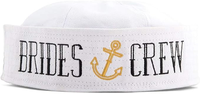 Weddingstar Nautical Bachelorette Party Sailor Hat White - Bride’s Crew | Amazon (US)
