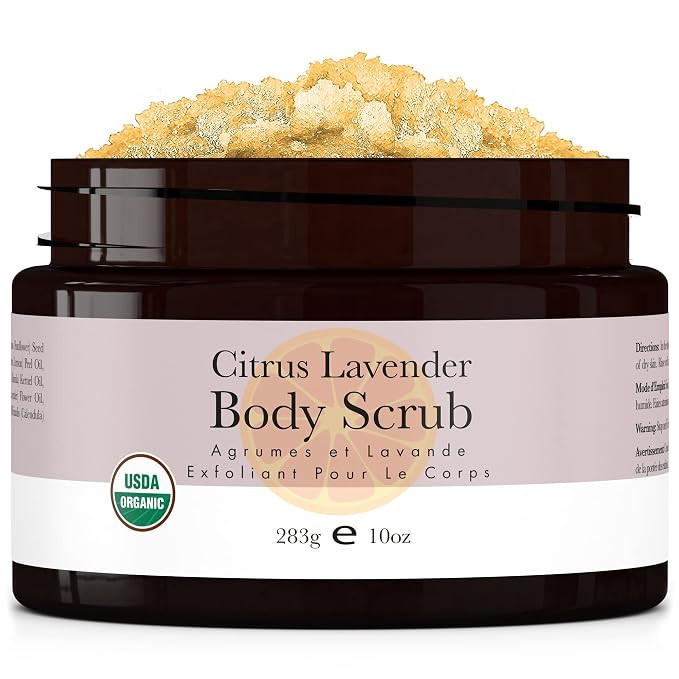 Organic Body Scrub - Citrus Lavender Sugar Scrub for Body Polish, Exfoliating Body Scrub Exfoliat... | Amazon (US)
