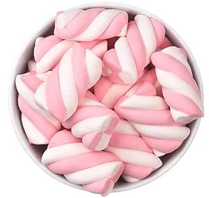 Pink & White Marshmallow Twists, 8.8 Oz. Bag, Bulk Marshmallows, The Hampton Popcorn & Candy Comp... | Amazon (US)