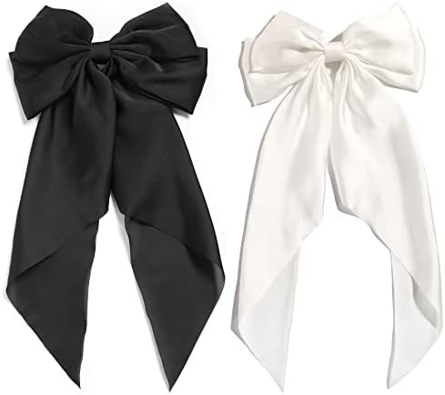 Silky Satin Hair Barrettes Clip for Women Large Bow Hair Slides Metal Clips French Barrette Long ... | Amazon (US)