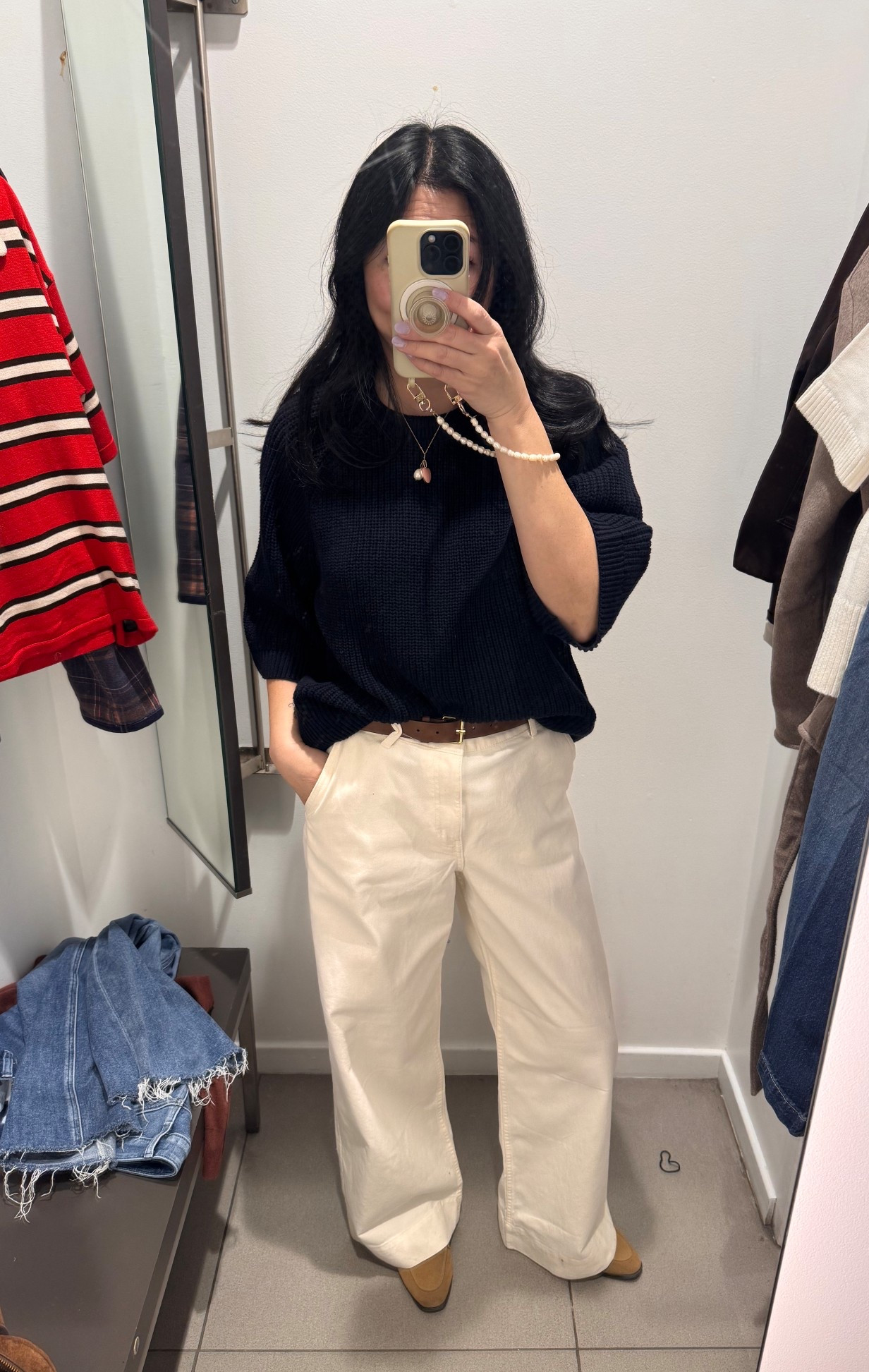 A simple yet chic transitional look into spring.