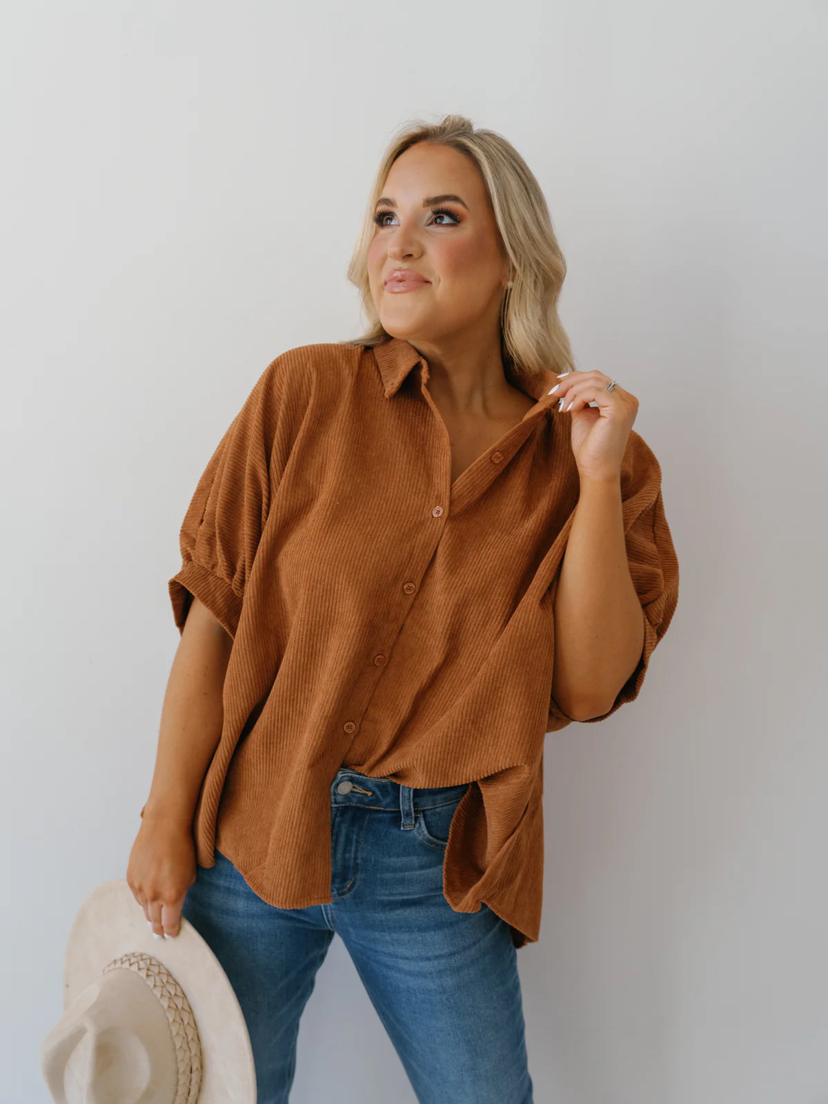 Raelynn Corduroy Top - Brownie | Landry Kate