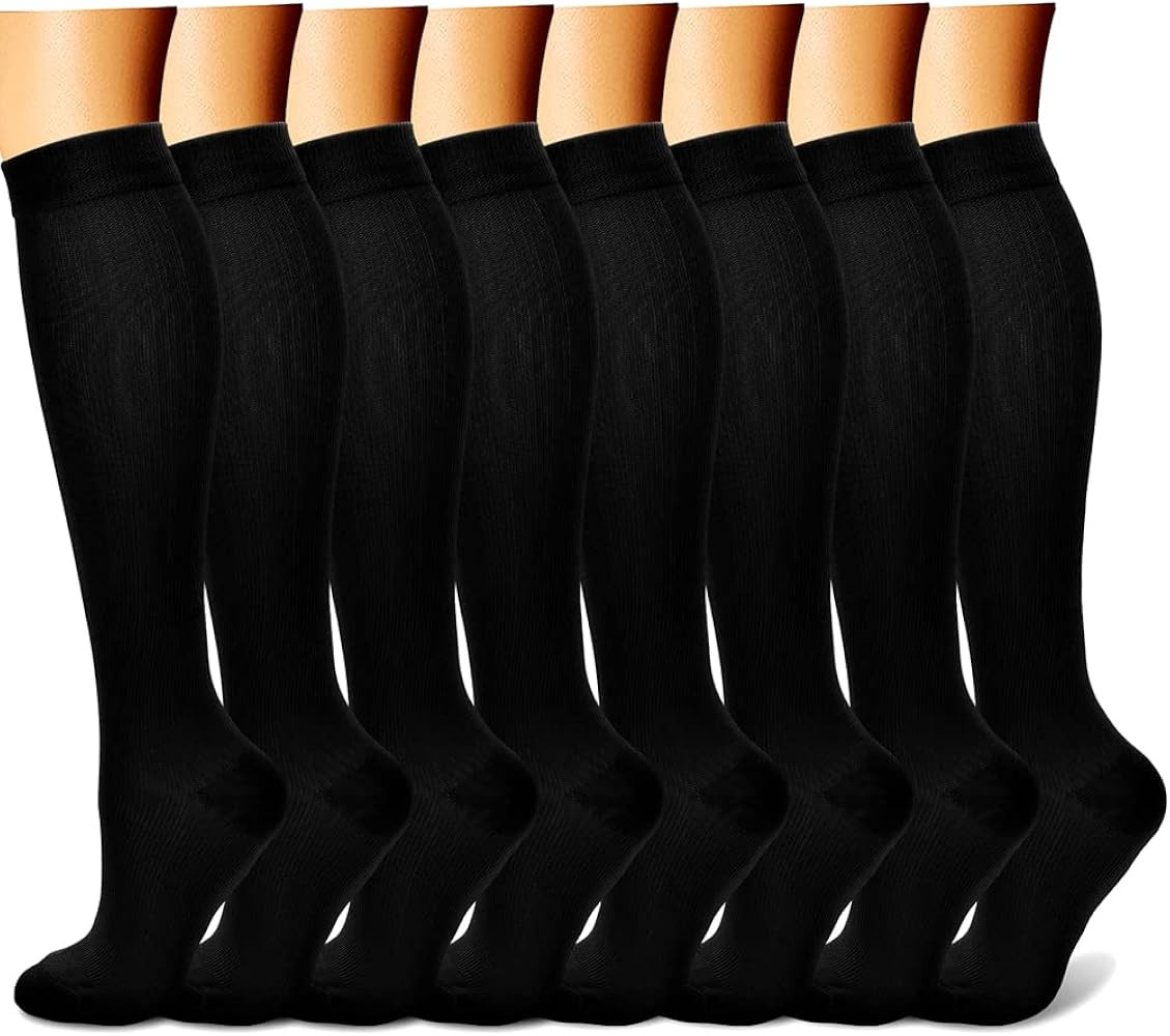 CHARMKING Compression Socks for Women & Men Circulation (8 Pairs) 15-20 mmHg is Best Support for ... | Amazon (US)