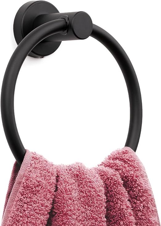 Marmolux - Matt Black Towel Ring for Bathroom | Hand Towel Holder for Bathroom Towel Storage | Wa... | Amazon (US)