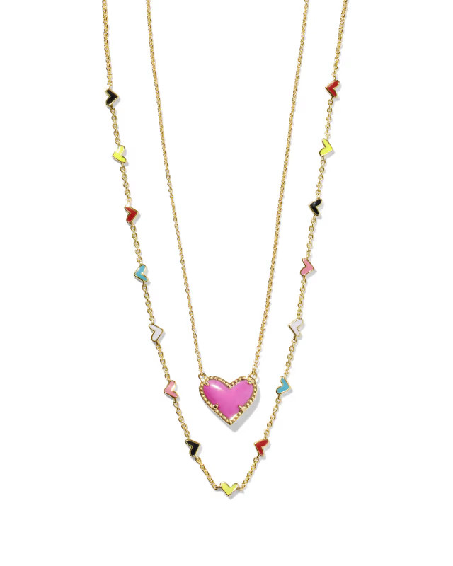 Heart Gold Necklace Layering Set of 2 in Multi Mix | Kendra Scott | Kendra Scott