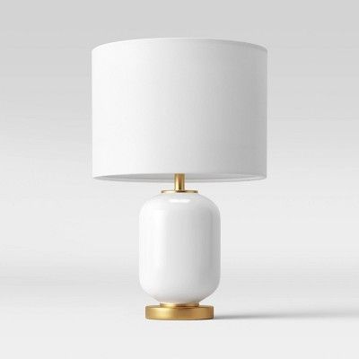 Large Assembled Rounded Cylinder Glass Table Lamp (Includes LED Light Bulb) White - Project 62™ | Target