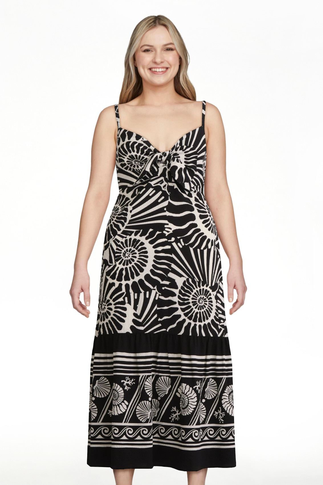 Sofia Jeans Women's and Women's Plus Tie Front Maxi Dress, Sizes XS-4X | Walmart (US)