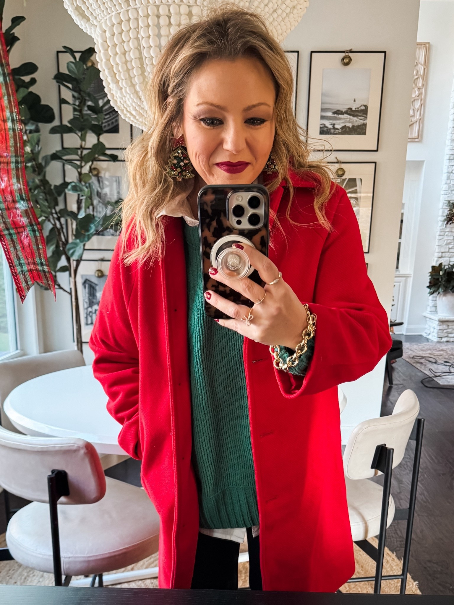 Loving this festive combo and will continue to wear them beyond the holidays! The prices can’t be beat! 5’3” and sized down to an XS in the coat and sweater. 