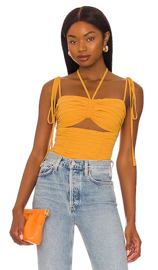 Dafne Top in Mustard Yellow | Revolve Clothing (Global)
