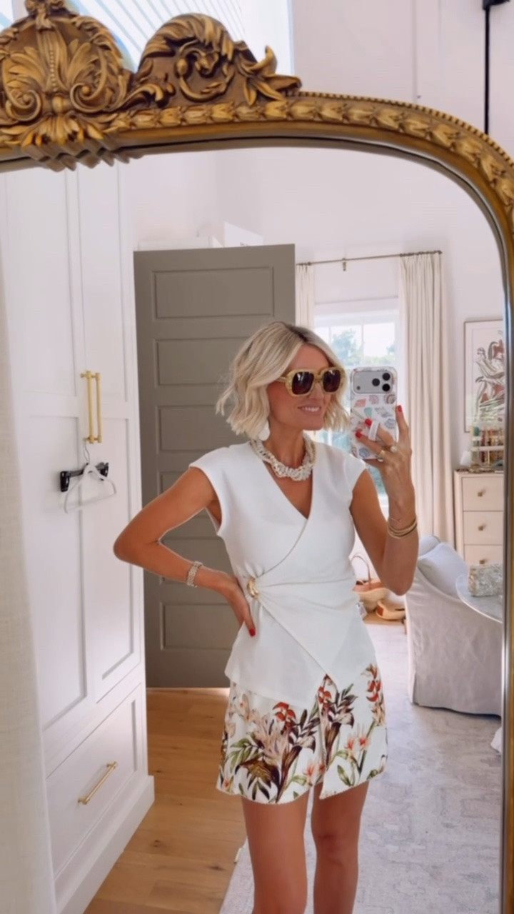 This look is so fun and summery, I love that the skirt incorporates a neutral palette that can be worn for early fall with a sweater too! Would throw a denim jacket over this too! Wearing XS in both 

Loverly grey, Anthropologie, floral skirt linen, anthro finds, white gold hardware top, casual late summer outfits

#LTKSeasonal