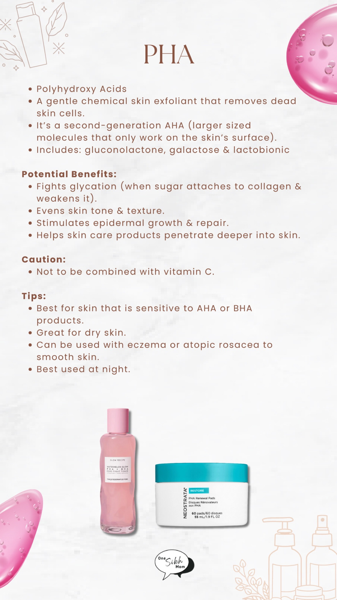 PHAs are new to the market & as a second generation AHA, it helps fight glycation and stimulates cell growth to even out skin texture. 

If you’re sensitive to AHA or BHA, try a PHA product instead.

I’ve used the Watermelon Glow and really loved it.

#Skincare #over40

#LTKcanada #LTKbeauty #LTKstyletip