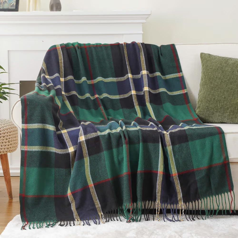 BATTILO HOME Forest Green Plaid Throw Blanket for Couch - Christmas Plaid Blanket Buffalo Checker... | Amazon (US)