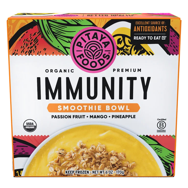 Pitaya Foods Immunity Fruit Smoothie Bowl, Frozen, Ready to Eat, 1 Count, 6 oz | Walmart (US)