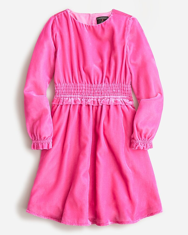 Girls' smocked velvet dress | J. Crew US