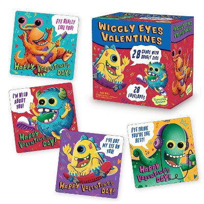 Peaceable Kingdom Wiggly Eyes Valentines – 28 Monster Cards with Googly Eyes & 28 Envelopes, 4 Designs – Fun Kids Classroom Valentine Exchange Set | Target