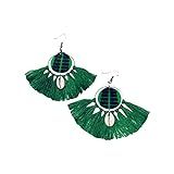 Cowrie Tassel Hoop Earrings - Green, Cowry Shell, Afrocentric Jewelry, Seashell Earrings | Amazon (US)