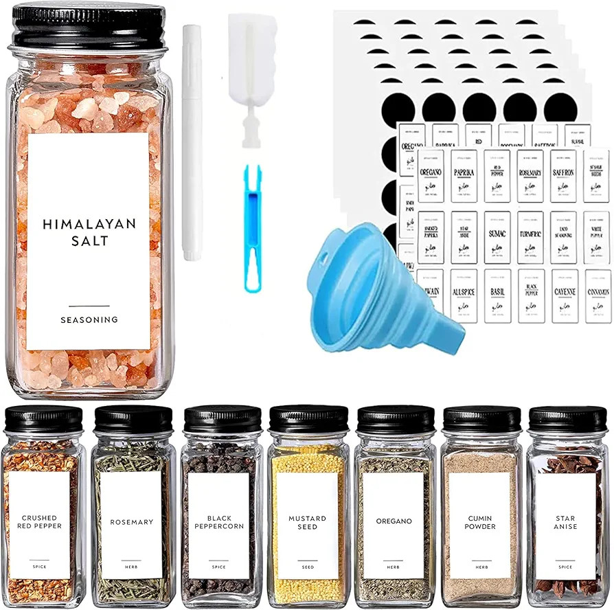 24 Pack Spice Jars with Square Stainless Steel Lids, 120ml Kitchen Spice Containers with Label, P... | Amazon (CA)