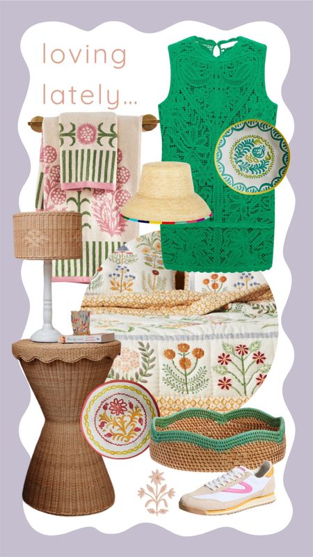 Crochet dress; scalloped table; melamine; block print quilt; bucket hat

#LTKHome #LTKSaleAlert #LTKSeasonal