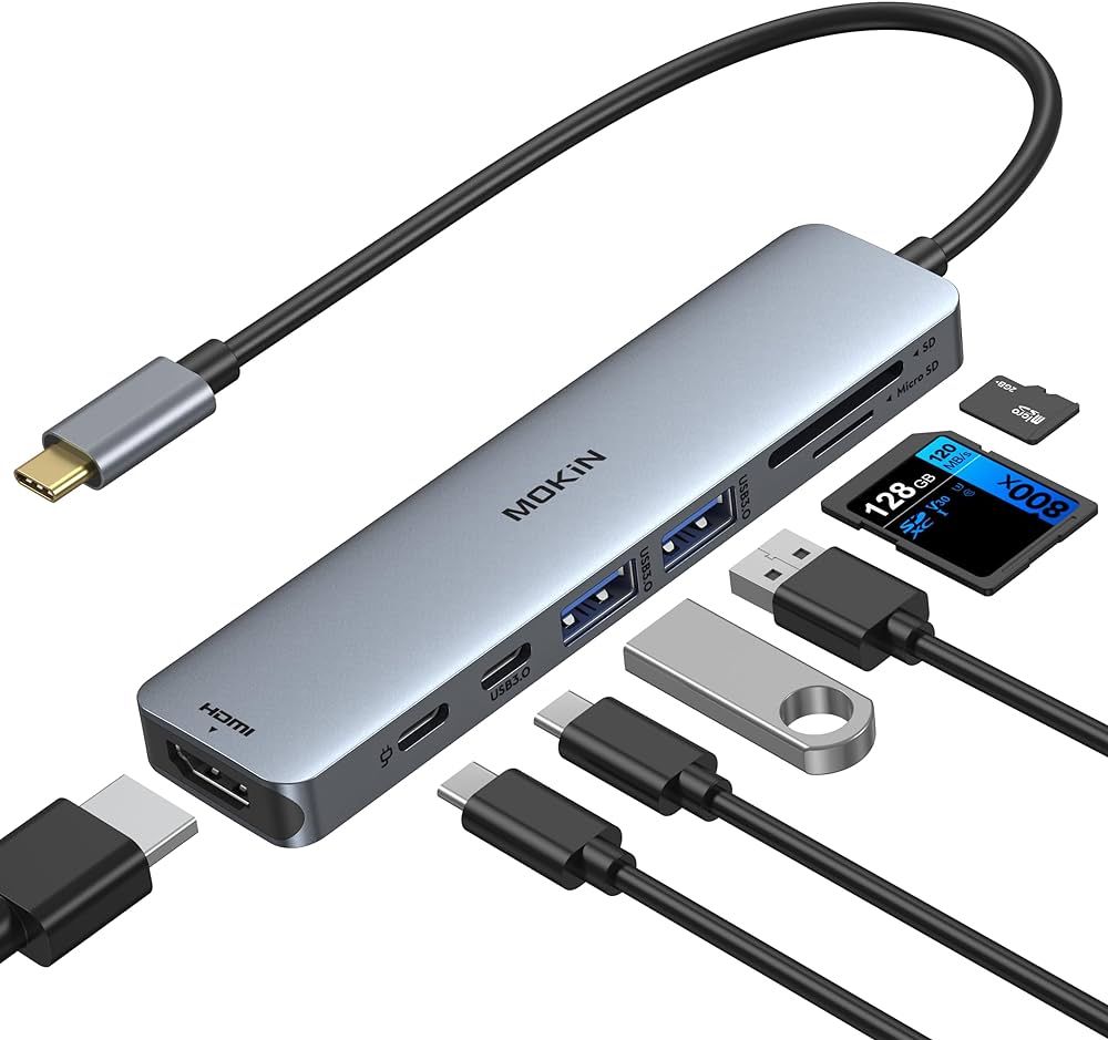 MOKiN USB C Hub HDMI Adapter, 7-in-1 MacBook Pro/Air Adapter with HDMI, SD/TF Card Reader, USB C ... | Amazon (US)
