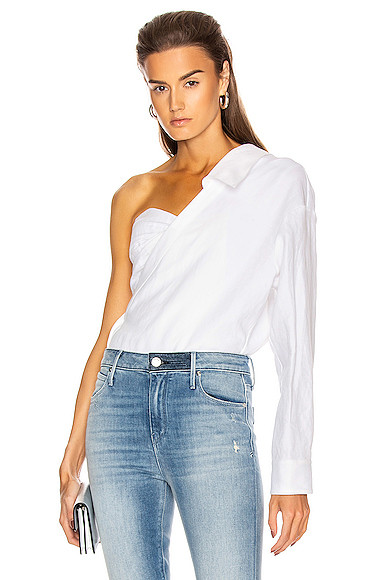 RtA Chiara Corset Shirt in White | FWRD 