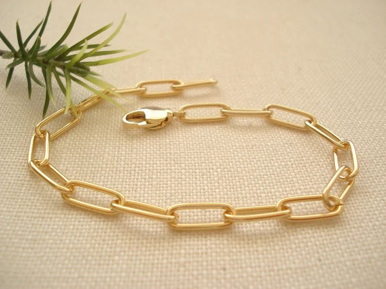 Gold Link Bracelet...Layering bracelet Chunky Chain Link | Etsy | Etsy (US)