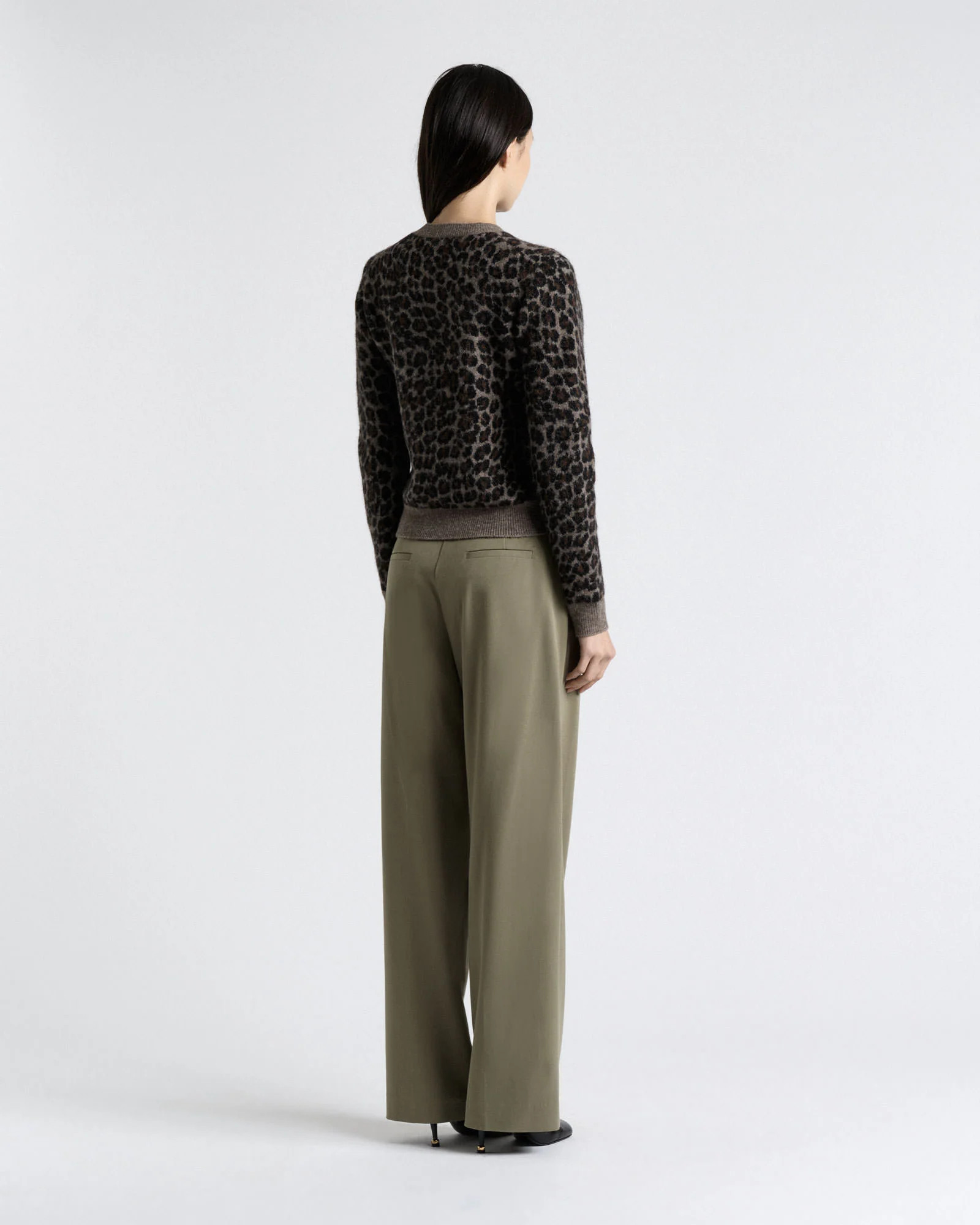 Brushed Alpaca Wool Blend Leopard Knit | Cue AU