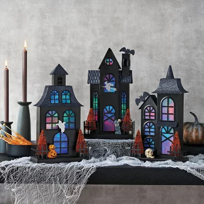 Member's Mark Pre-Lit Metal Haunted Halloween Village, Set of 3 | Sam's Club