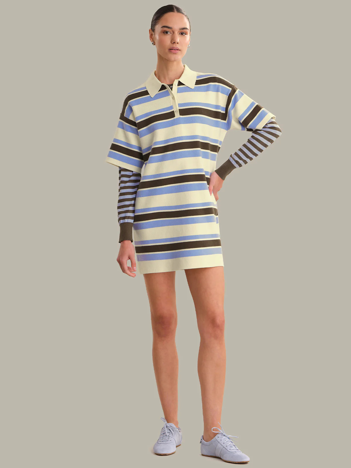 Maisy: Stripe Polo Shirt Dress | 525 America