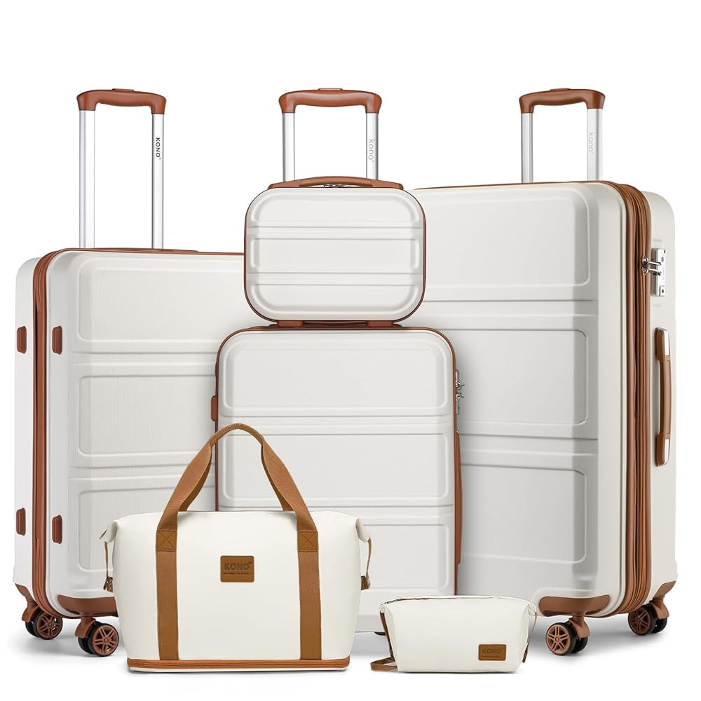 Kono Luggage Sets 3 Piece Set Hardshell Lightweight 12in 20in 24in 28in Carry On Suitcase with Sp... | Amazon (US)