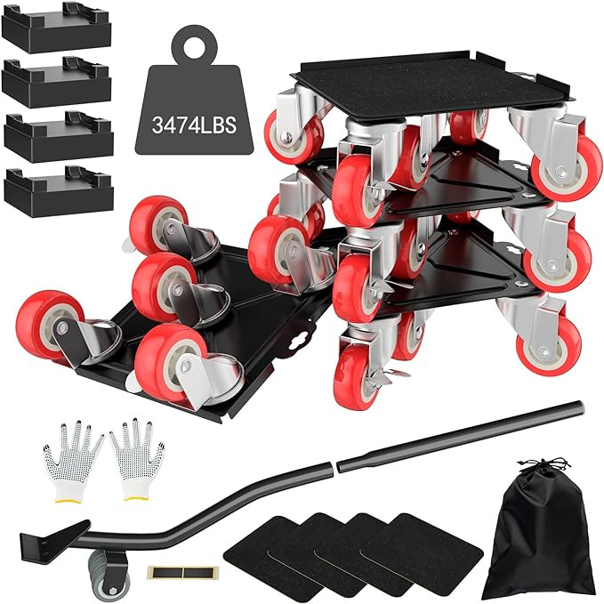 【Upgrade Large】 Furniture Dolly,Furniture Movers with 5 Wheels,Carbon Steel Panel Heavy Duty ... | Amazon (US)