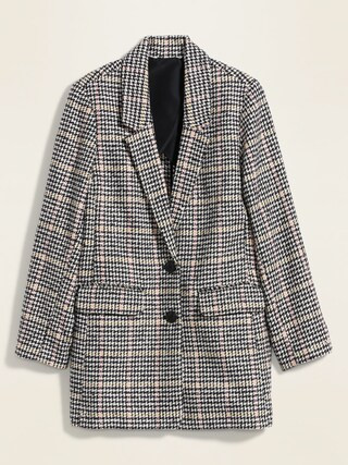 Oversized Soft-Brushed Patterned Blazer Jacket for Women | Old Navy (US)