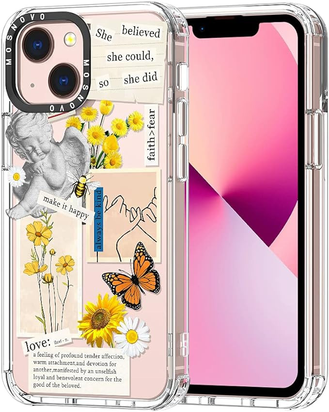 MOSNOVO Compatible with iPhone 13 Case, Vintage Collage Art for Girl Women Men Transparent TPU Bu... | Amazon (US)