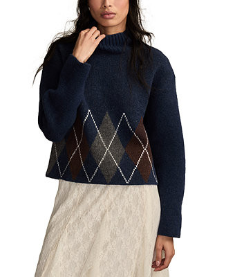Women's Argyle Mock Neck Sweater | Macy's