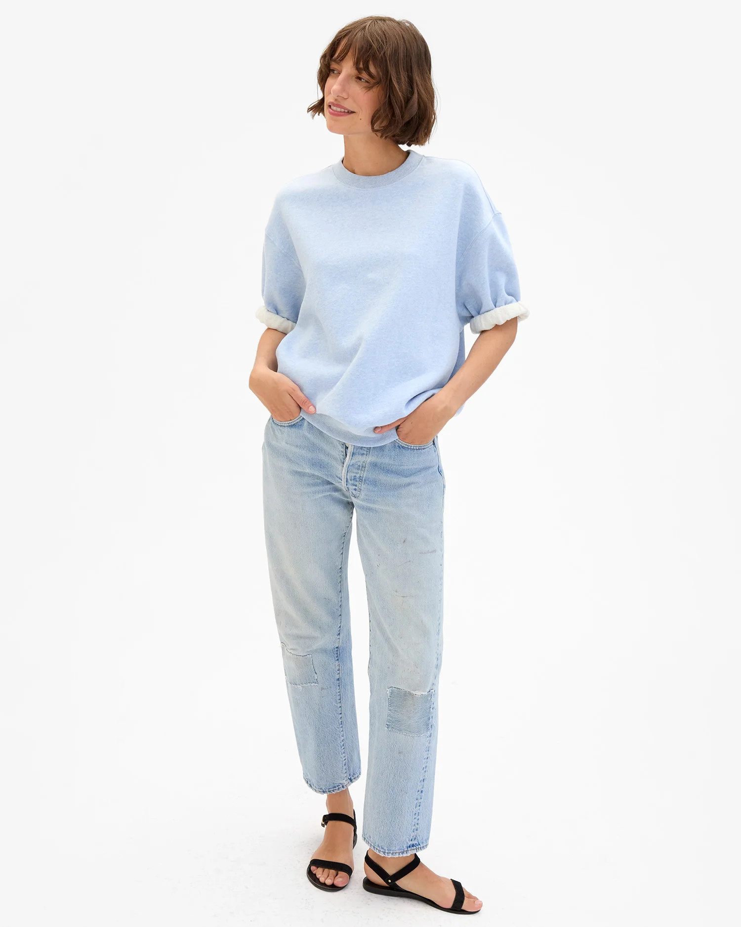 Short Sleeve Oversized Sweatshirt | Clare V.