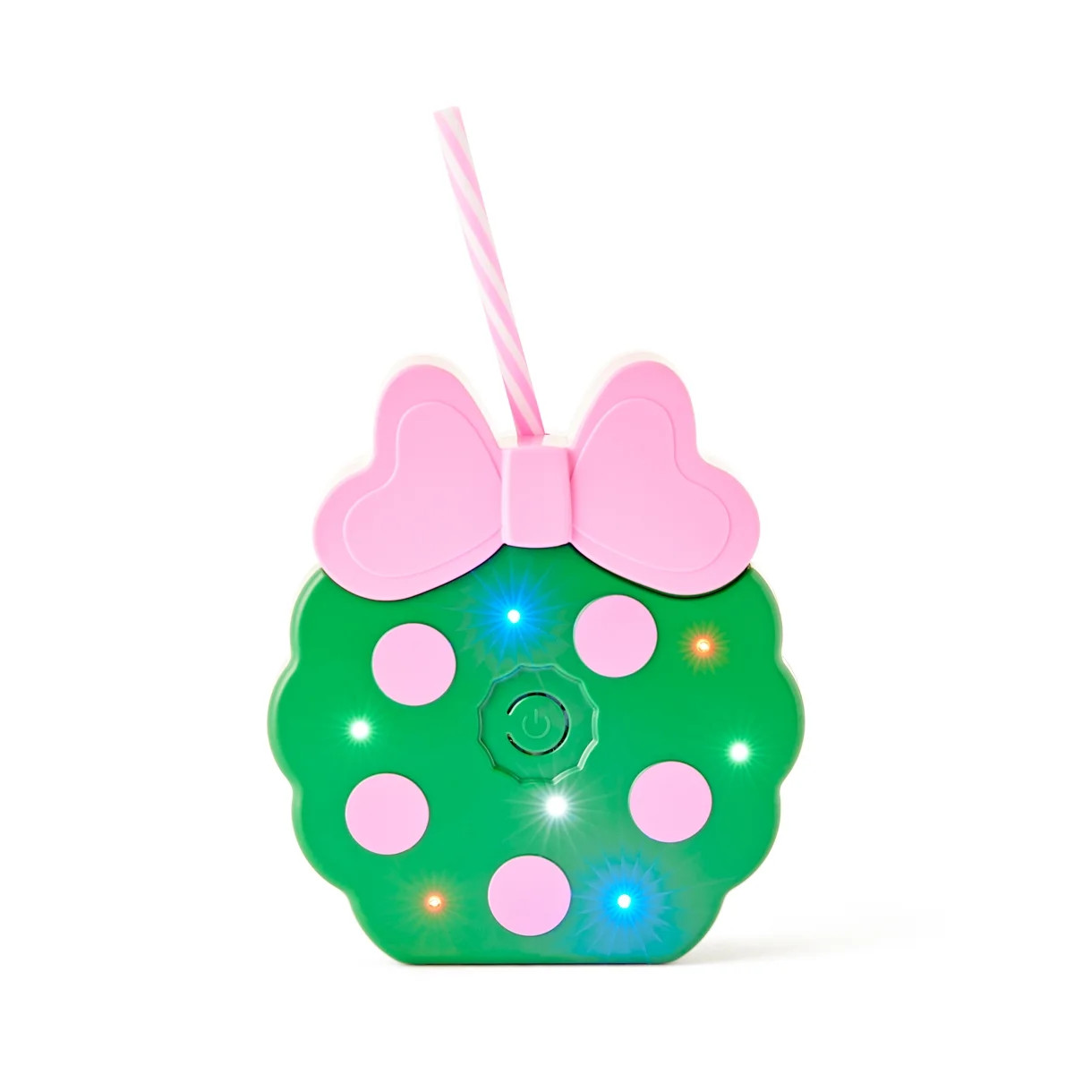 Packed Party "Deck the Halls" 16OZ Pink Holiday Wreath Shaped Drink Cup with Battery Powered Ligh... | Walmart (US)