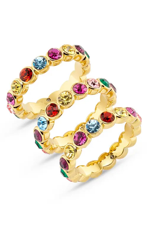 kate spade new york on the dot set of three stacking rings in Gold Multi at Nordstrom, Size 5 | Nordstrom