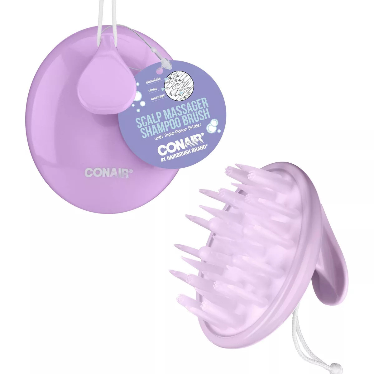 Conair Scalp Massager Shampoo Hair Brush - All Hair - Purple | Target