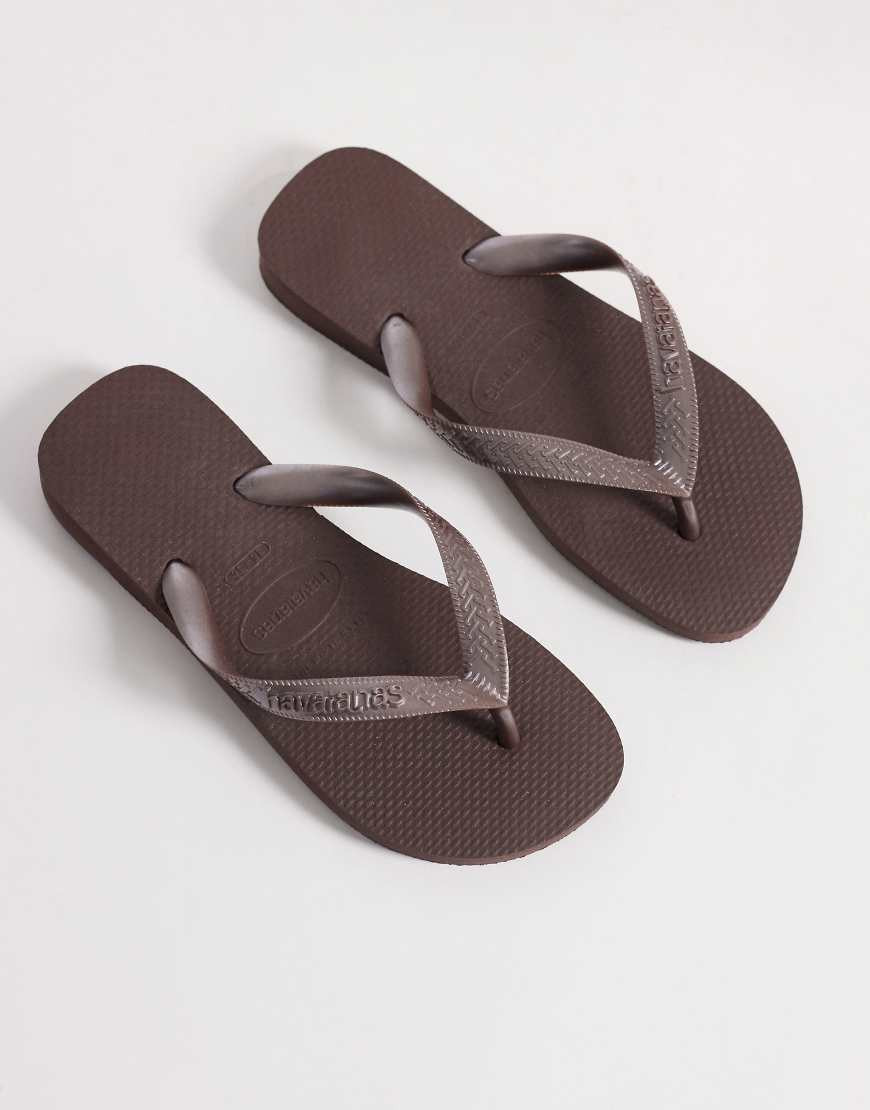 Havaianas flip flops in dark brown | ASOS (Global)