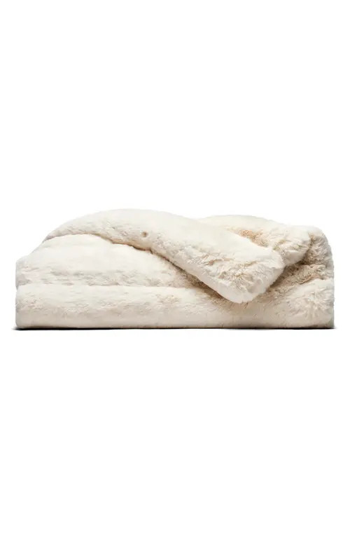 Cozy Earth Channel Cuddle Faux Fur Throw Blanket in Creme at Nordstrom | Nordstrom