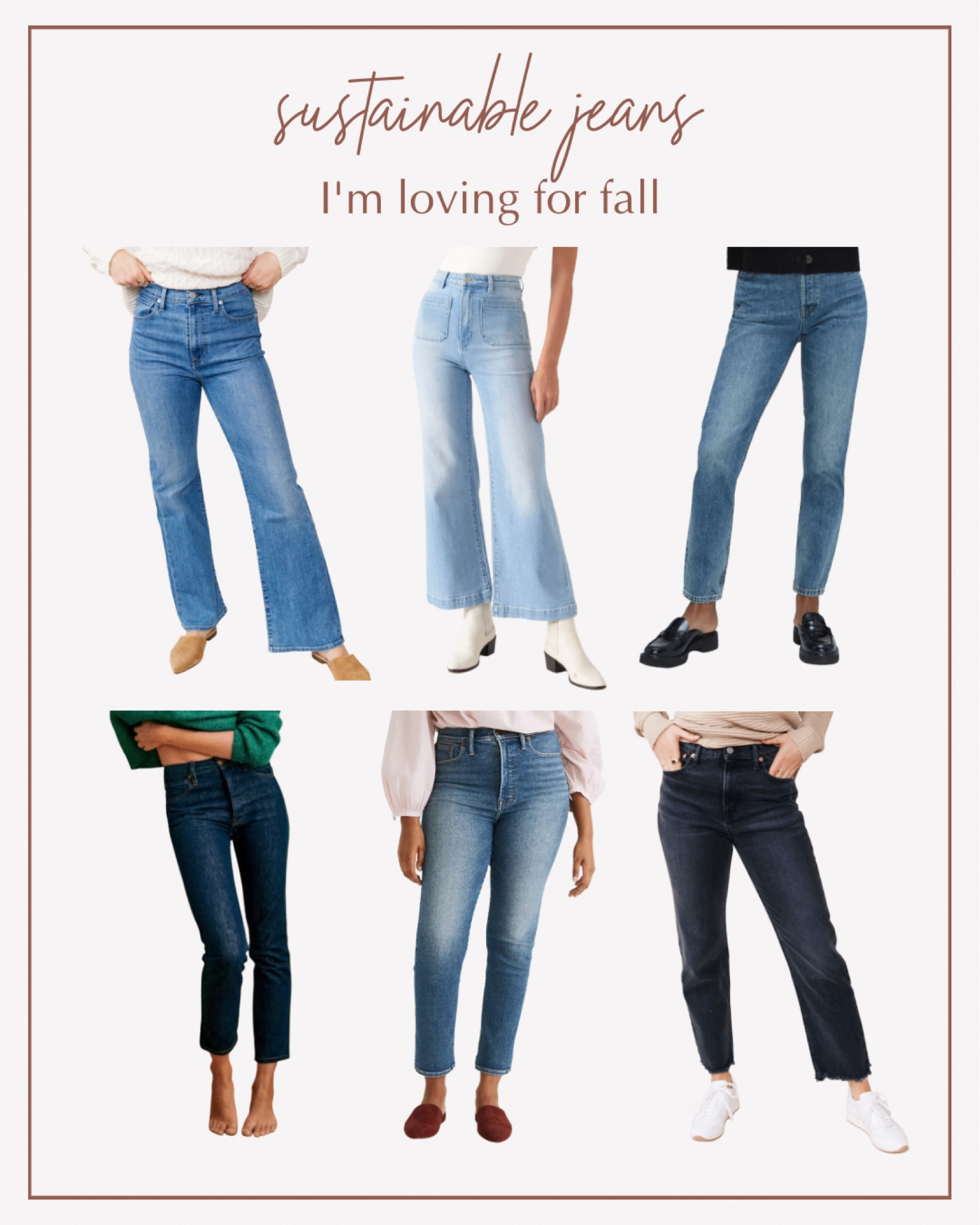 Sustainable jeans I’m loving for Fall. Favorite denim styles from ethical brands  

#LTKstyletip #LTKSeasonal #LTKunder100