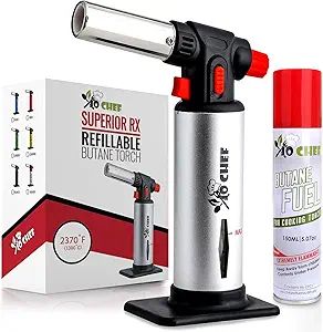 Kitchen Torch, blow torch - Refillable Butane Torch With Safety Lock & Adjustable Flame + Fuel ga... | Amazon (US)