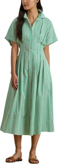 Stripe Cotton Midi Shirtdress | Nordstrom
