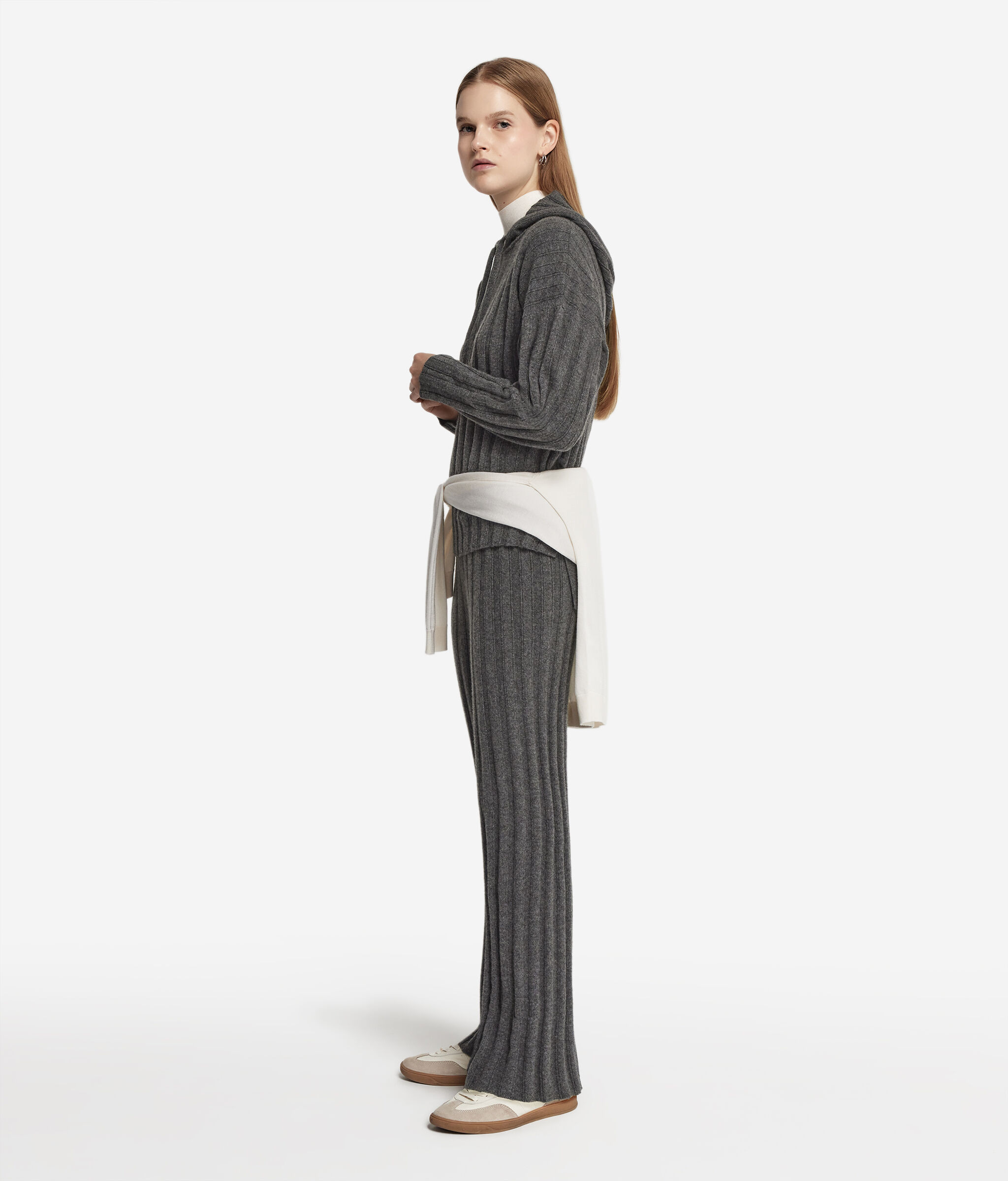 Cashmere Ribbed Palazzo Pants | Falconeri