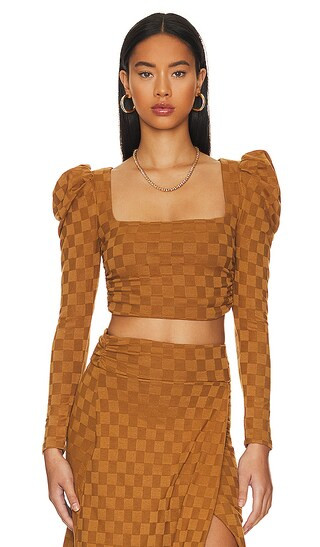 x REVOLVE Hailes Top in Golden Brown | Revolve Clothing (Global)