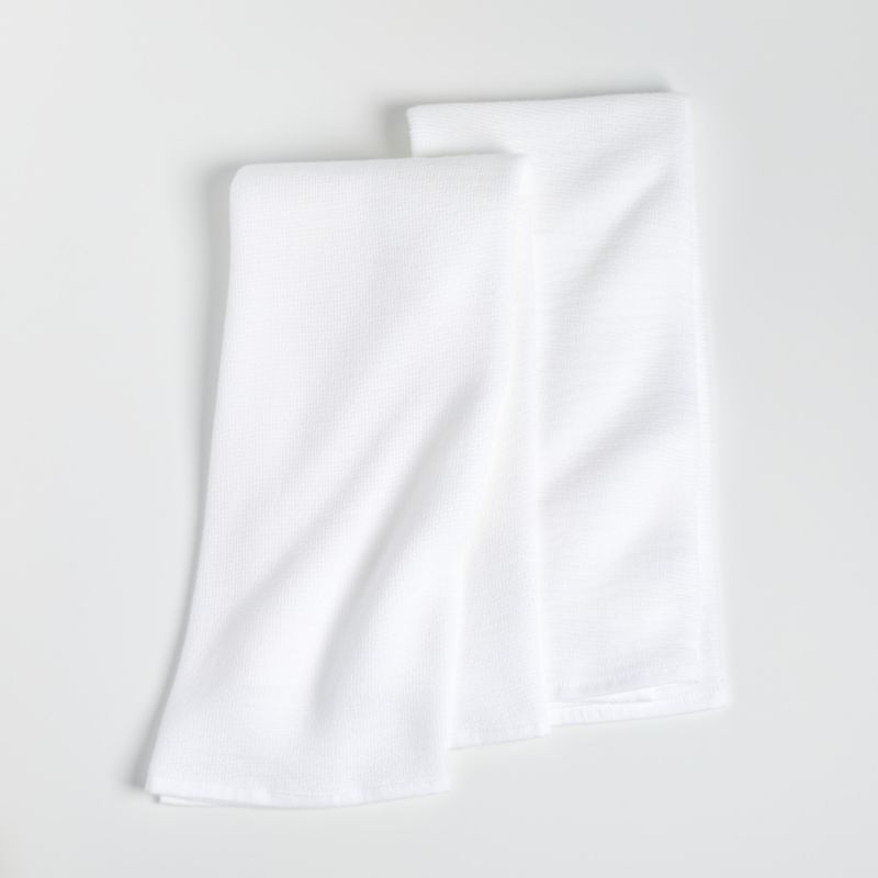 Pique White Dish Towels, Set of 2 + Reviews | Crate and Barrel | Crate & Barrel