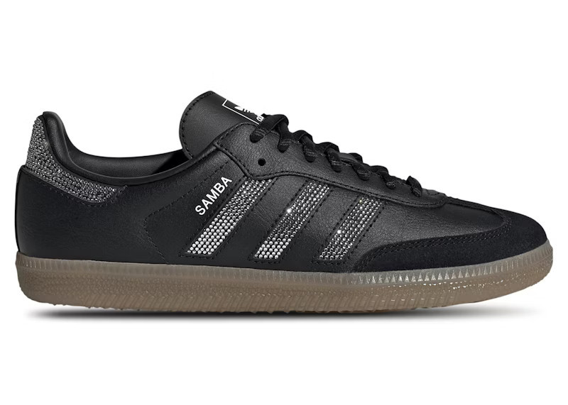 Adidas Samba OG Rhinestone Black Silver Sneakers in Core Black/Silver Metallic | StockX