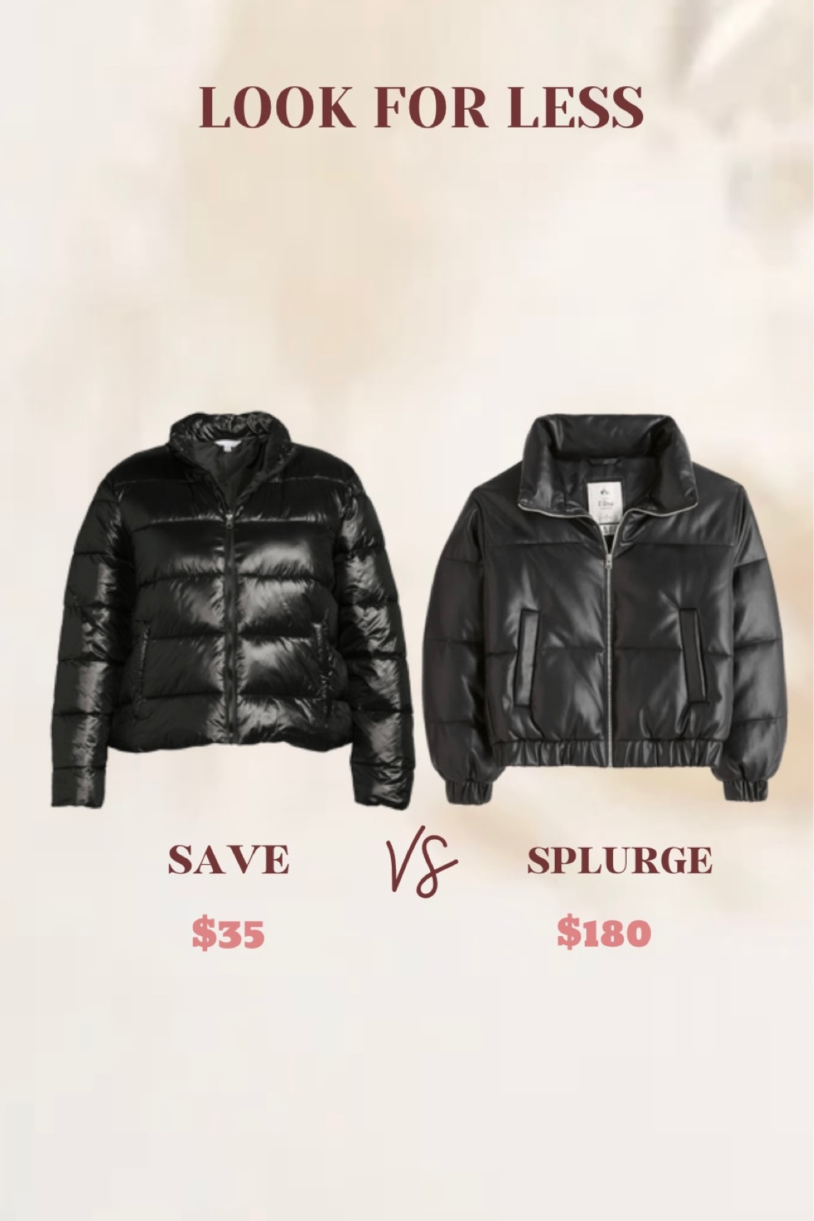 Get The Look For Less - Puffer Coats 

Love both of these - Walmart’s $35 version has a 4.8 star rating! 


Black Puffer Coats 
Faux Leather Puffer 
Black Jacket
Walmart Fashion 
Get the look for less 
Size 14/16 Fashion
Coats under $40

#LTKSeasonal #LTKunder50 #LTKcurves