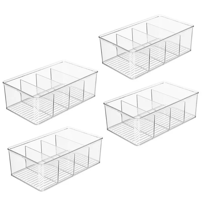 mDesign Plastic Kitchen Pantry Food Storage Organizer Bin, 4 Pack | Target